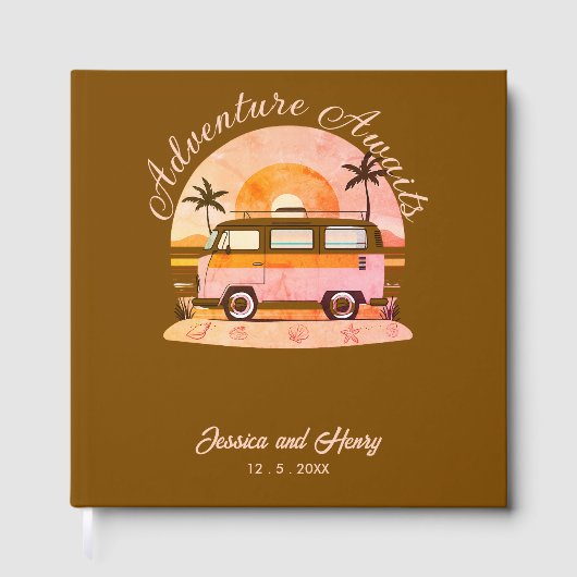 Livre D'or Rustic Brown Adventure attend votre voyage (Recto)