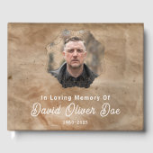 Livre D'or Rustic Brown Custom Text Photo Memorial Funeral (Recto)