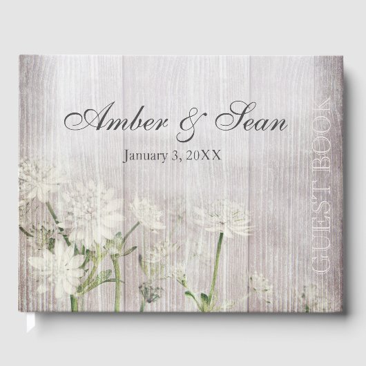 Livre D'or Rustic Country Floral Guestbook (Recto)