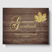 Livre D'or Rustic Country Gold Leaf Automne Mariage Automne (Recto)