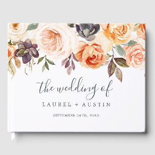 Livre D'or Rustic Earth Florals Monogramme Mariage arrière