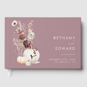 Livre D'or Rustic Fall Floral Citrouille Mariage