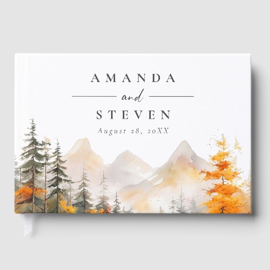 Livre D'or Rustic Fall Mountain Pine Forest Wedding (Recto)