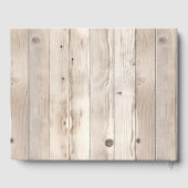 Livre D'or Rustic Faux Wood Cream White Wedding (Verso)