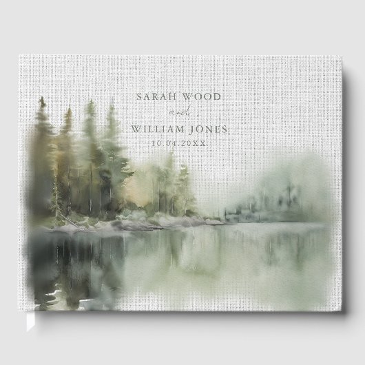 Livre d'or Rustic green forest Mariage (Recto)