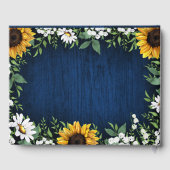 Livre d'or Rustic Mariage de Navy Blue Sunflower (Verso)
