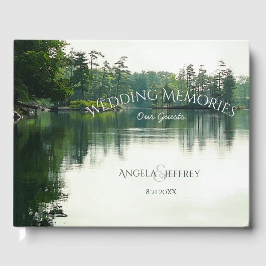 Livre D'or Rustic mountain lake mariages invités souvenirs (Recto)