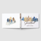 Livre D'or Rustic Mountain Watercolor Trees Mariage Guestbook (Complet)