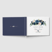 Livre D'or Rustic Navy Blue Blush Flowers Bloom Mariage (Complet)