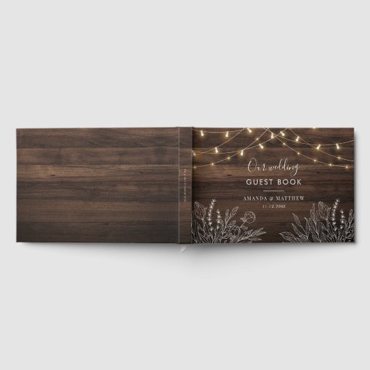 Livre D'or Rustic String éclaire le Mariage botanique (Complet)