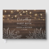 Livre D'or Rustic String éclaire le Mariage botanique (Recto)