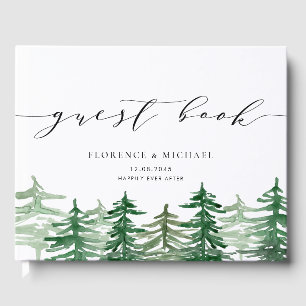 Livre D'or Rustic Watercolor Forest Woodland Photo Mariage