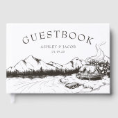Livre D'or Rustic Winter Mountain Mariage invité (Recto)