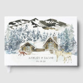 Livre D'or Rustic Winter Mountain Mariage invité (Recto)