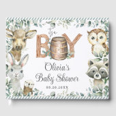 Livre D'or Rustic Woodland Animals Greenery Boy Baby Shower  (Recto)