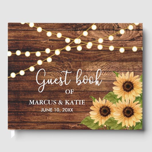 Livre D'or Rustic Woods et Mariage de tournesol (Recto)