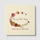 Livre D'or Rustique Automne Floral Citrouille Mariage (Recto)