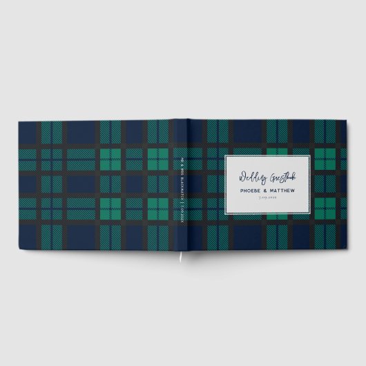 Livre D'or Rustique Blackwatch Script Mariage Tartan (Complet)