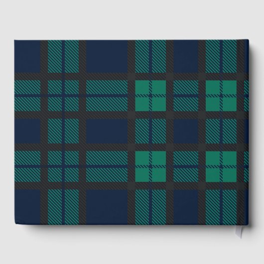 Livre D'or Rustique Blackwatch Script Mariage Tartan (Verso)