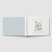 Livre D'or Rustique Boho Blue Nursery Foliage Boy Baby shower (Complet)