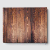 Livre D'or Rustique bois foncé photo couple Mariage (Verso)