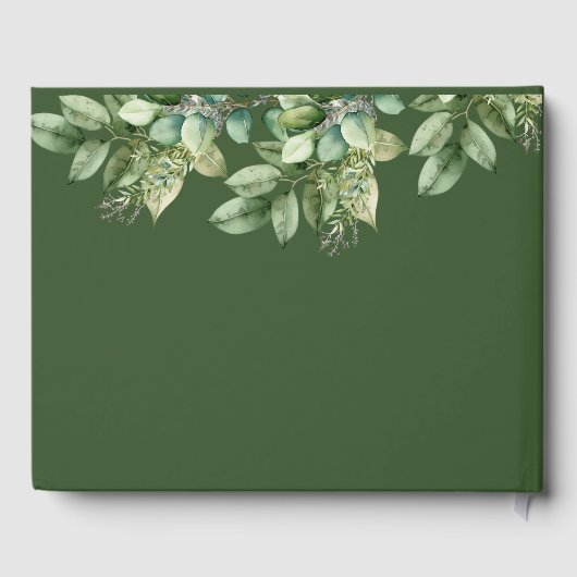 Livre D'or Rustique Botanique Vert & Or Mariage Foliage (Verso)