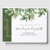 Livre D'or Rustique Botanique Vert & Or Mariage Foliage (Recto)