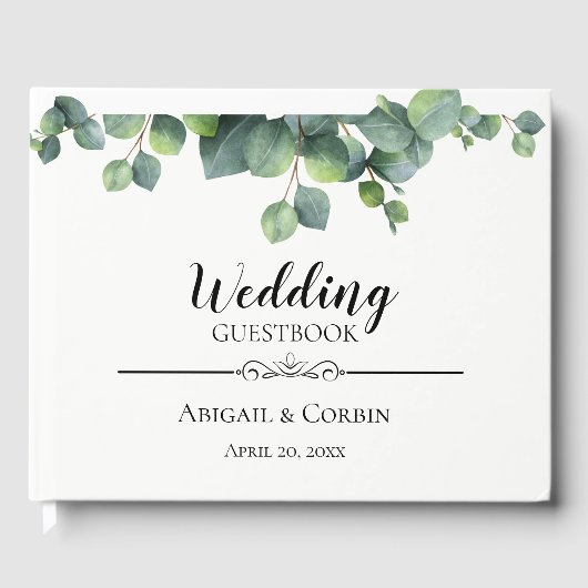 Livre D'or Rustique Chic Eucalyptus Bouquet Mariage (Recto)