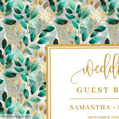 Livre D'or Rustique chic forêt vert or eucalyptus mariage