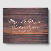 Livre D'or Rustique Dusty Green Mariage de fleurs de cerisier (Verso)