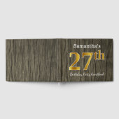 Livre D'or Rustique, Faux Gold 27th Birthday Party; Nom perso (Complet)