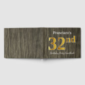 Livre D'or Rustique, Faux Gold 32e fête d'anniversaire; Nom p (Complet)