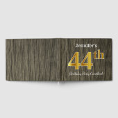 Livre D'or Rustique, Faux Gold 44th Birthday Party; Nom perso (Complet)