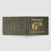Livre D'or Rustique, Faux Gold 6e fête d'anniversaire + Nom p (Complet)