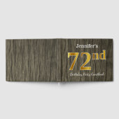 Livre D'or Rustique, Faux Gold 72e fête d'anniversaire; Nom p (Complet)