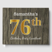Livre D'or Rustique, Faux Gold 76e fête d'anniversaire; Nom p (Recto)