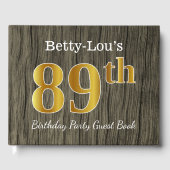 Livre D'or Rustique, Faux Gold 89e fête d'anniversaire; Nom p (Recto)