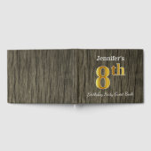 Livre D'or Rustique, Faux Gold 8e fête d'anniversaire + Nom p (Complet)