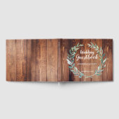 Livre D'or Rustique feuilles aquarelle Mariage bois grange (Complet)