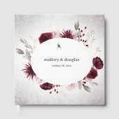 Livre D'or Rustique gothique Noir & Bourgogne Mariage d'Hallo (Recto)