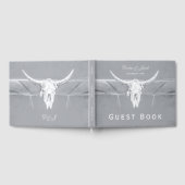 Livre D'or Rustique gris clair blanc Vache Occidentale Crâne  (Complet)