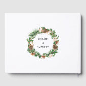 Livre D'or Rustique hiver Botanique Blanc Floral Mariage (Verso)