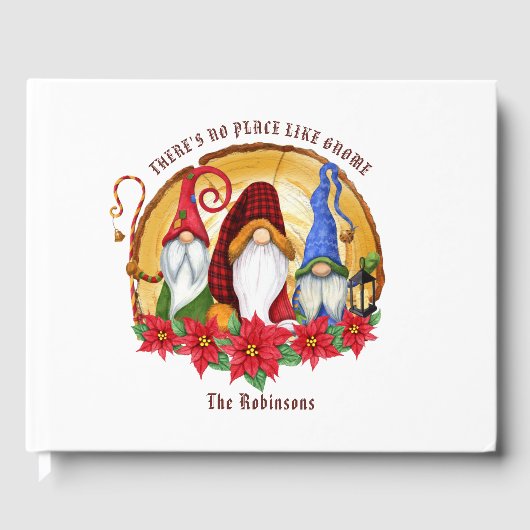 Livre D'or Rustique Nordic Plaid Gnomes de Noël (Recto)