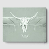 Livre D'or Rustique Pastel Sage Vert Blanc Vache Occidentale  (Verso)