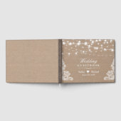 Livre D'or Rustique Pays Burlap String Lights Mariage dentell (Complet)