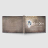 Livre D'or Rustique Pays Dusty Blue Floral Mason Jar Mariage (Complet)