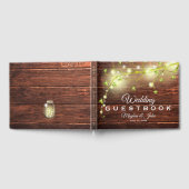 Livre D'or Rustique Pays En Bois Mason Jar String Lumière Arb (Complet)