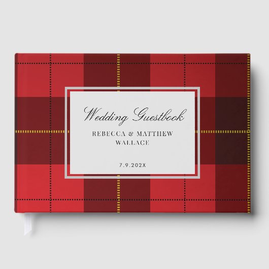 Livre D'or Rustique Plaid Wallace Plaid Rouge Mariage Tartan (Recto)