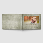 Livre D'or Rustique Sage Green Burlap Linen Graduation (Complet)