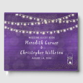 Livre D'or Rustique Violet bois Mason Jar String Mariage (Recto)